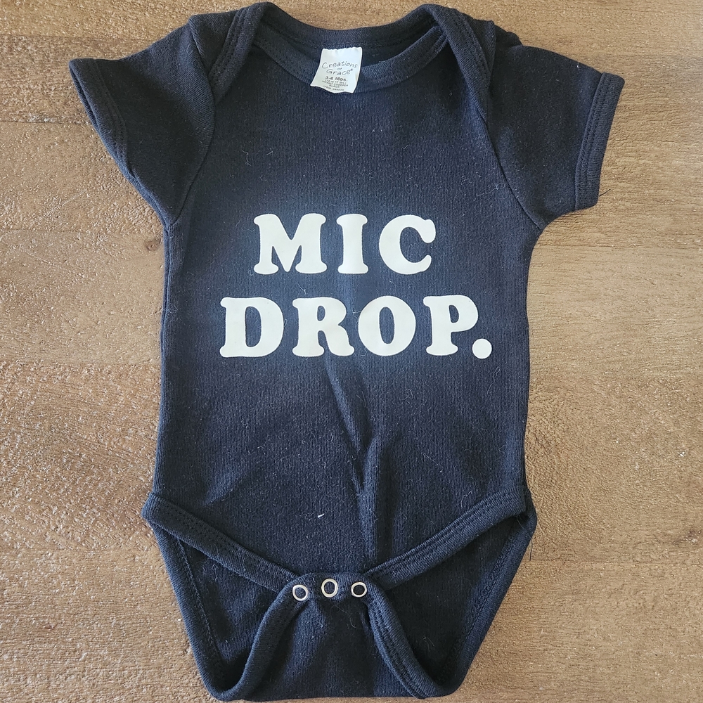 'Mic Drop' Bodysuit Color Black And White